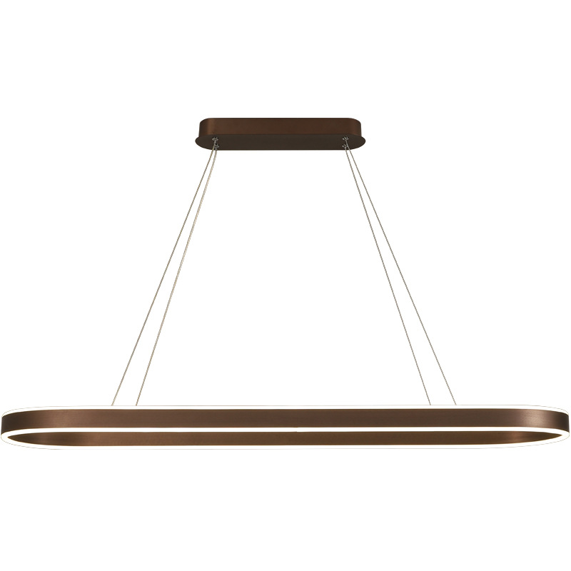 Lampa Wisząca w Kolorze Różowego Złota, Metalowe Wykończenie — Oświetlenie LED ze Ściemnianiem nad Stół i Wyspę Kuchenną