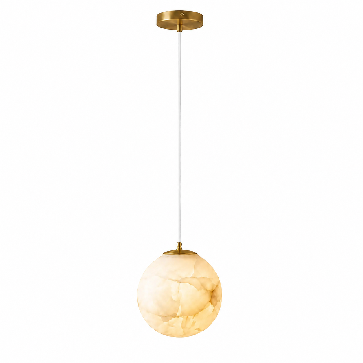 Lampa Wisząca z Alabastru – Naturalny Kamień i Miękkie Światło