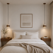 Lampa Wisząca z Trawertynu i Drewna Orzechowego – Naturalny Design Japandi