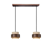 Lampa Wisząca z Trawertynu i Drewna Orzechowego – Naturalny Design Japandi