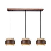 Lampa Wisząca z Trawertynu i Drewna Orzechowego – Naturalny Design Japandi
