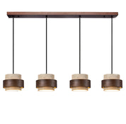Lampa Wisząca z Trawertynu i Drewna Orzechowego – Naturalny Design Japandi