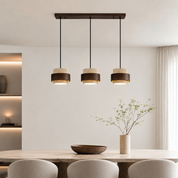Lampa Wisząca z Trawertynu i Drewna Orzechowego – Naturalny Design Japandi