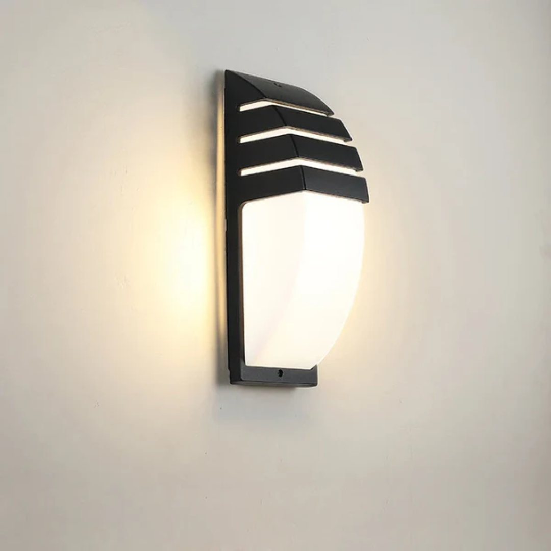 Lampa Zewnętrzna Ścienna z Czujnikiem Ruchu, Matowa Czerń — Oświetlenie LED IP65 do Ogrodu i Podjazdu