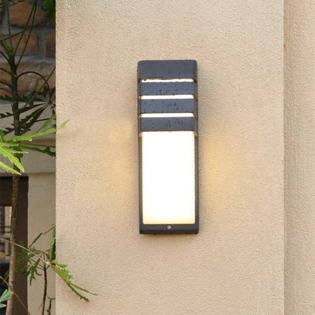 Lampa Zewnętrzna Ścienna z Czujnikiem Ruchu, Matowa Czerń — Oświetlenie LED IP65 do Ogrodu i Podjazdu