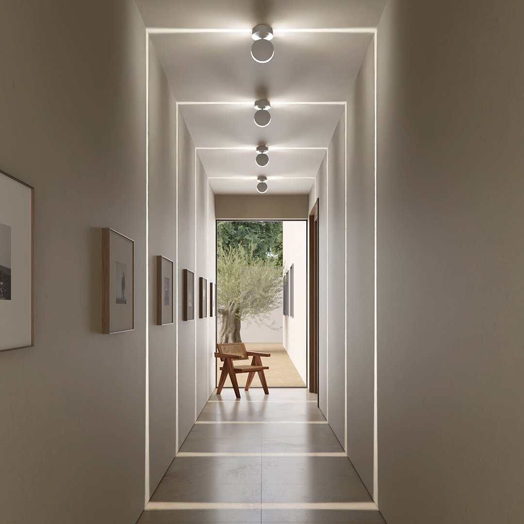 Lampa Sufitowa LED – Białe Aluminium obracana o 360°