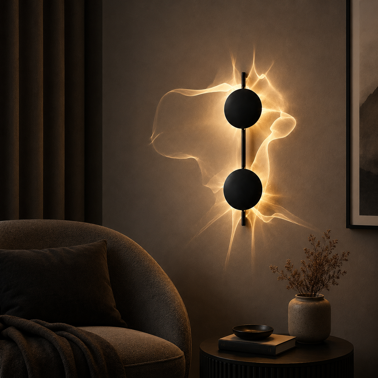 Lampa Ścienna Wave – Rzeźbiarska Forma i Falista Projekcja Światła