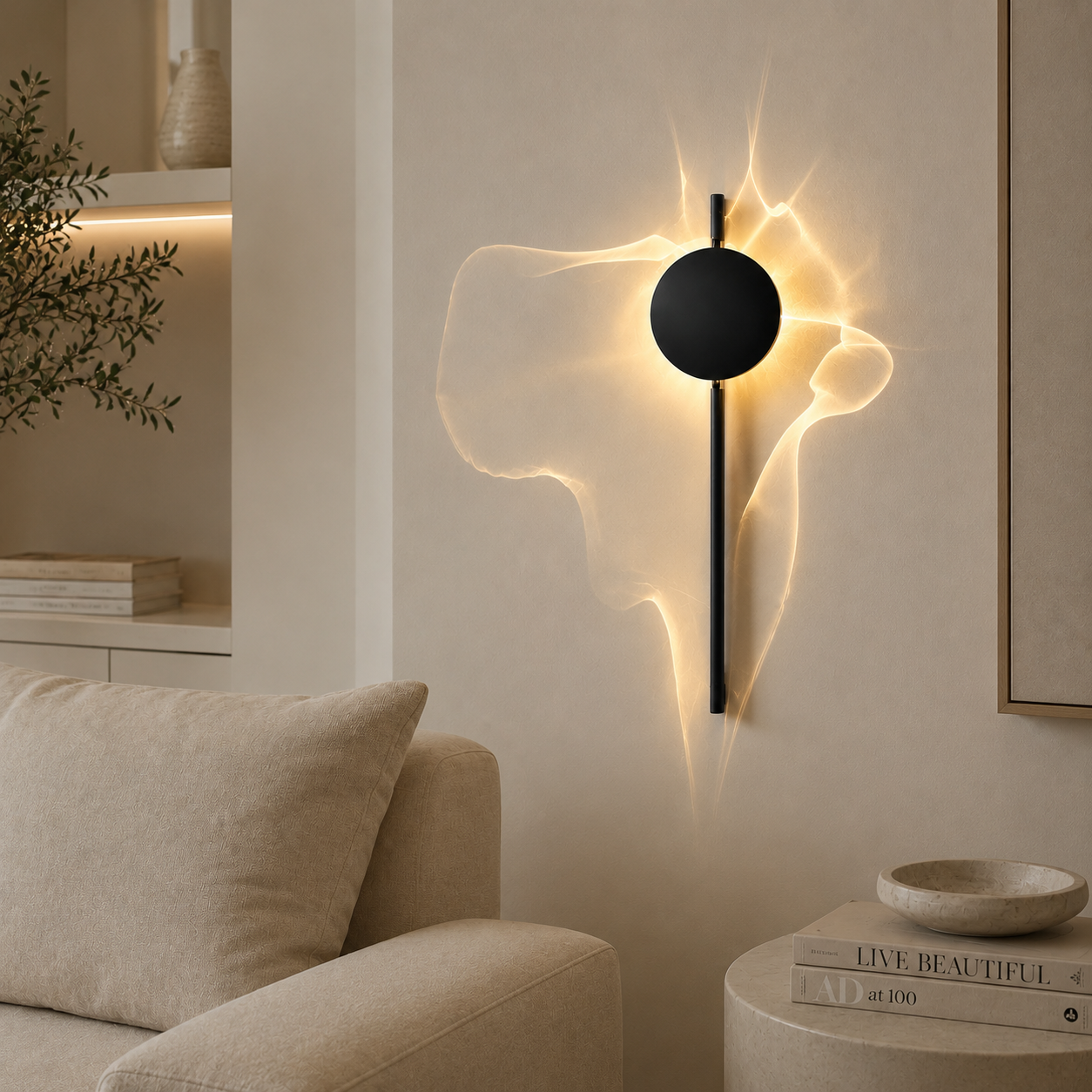 Lampa Ścienna Wave – Rzeźbiarska Forma i Falista Projekcja Światła