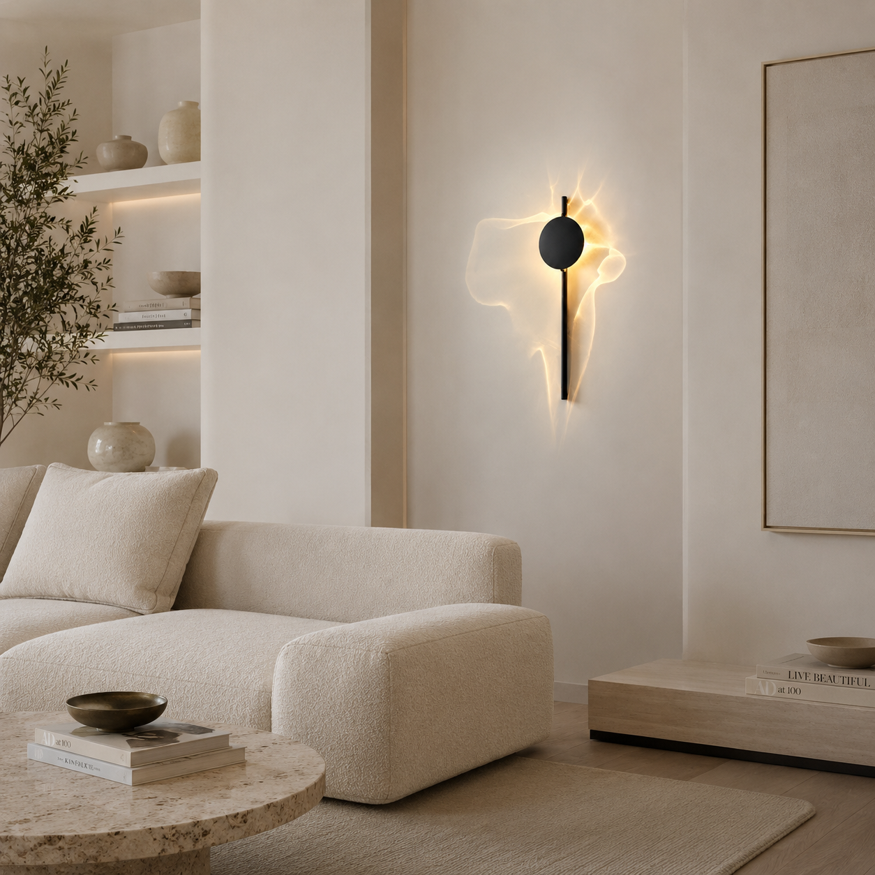 Lampa Ścienna Wave – Rzeźbiarska Forma i Falista Projekcja Światła
