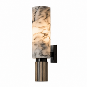 Lampa Ścienna z Alabastru i Mosiądzu – Japandi