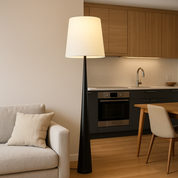 Minimalistyczna Lampa Podłogowa z Tekstylnym Abażurem