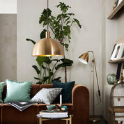 Mosiężna Lampa Wisząca Kopułowa w Stylu Mid-Century