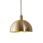 Mosiężna Lampa Wisząca Kopułowa w Stylu Mid-Century