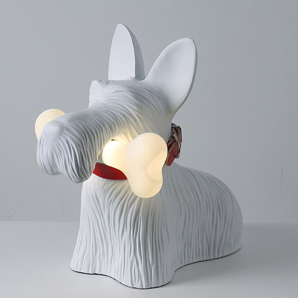 Nowoczesna Lampa Stołowa LED z Figurką Pieska