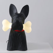 Nowoczesna Lampa Stołowa LED z Figurką Pieska