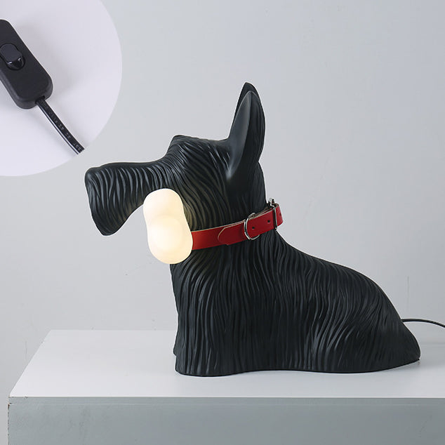 Nowoczesna Lampa Stołowa LED z Figurką Pieska