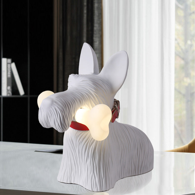 Nowoczesna Lampa Stołowa LED z Figurką Pieska