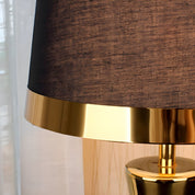 Nowoczesna Lampa Stołowa z Materiałowym Abażurem do Sypialni