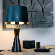 Nowoczesna Lampa Stołowa z Materiałowym Abażurem do Sypialni