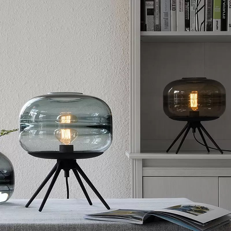 Nowoczesna Lampa Stołowa ze Szklanym Kloszem