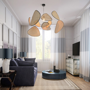 Nowoczesna Lampa Wisząca z Plecionego Rattanu o Nieregularnym Kształcie