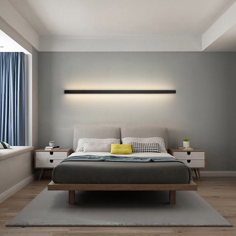 Nowoczesna Liniowa Lampa Nocna | Lampa do Sypialni LED