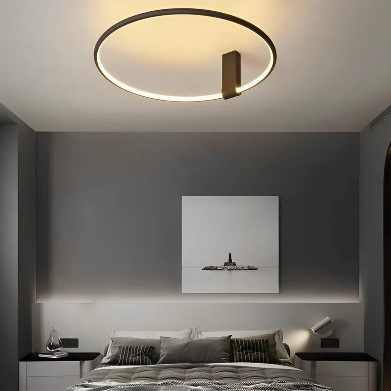 Nowoczesna Okrągła Lampa Sufitowa LED z Pierścieniem