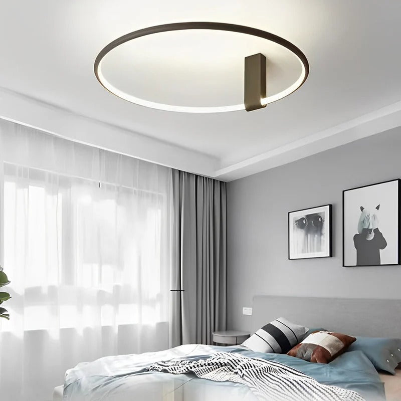 Nowoczesna Okrągła Lampa Sufitowa LED z Pierścieniem