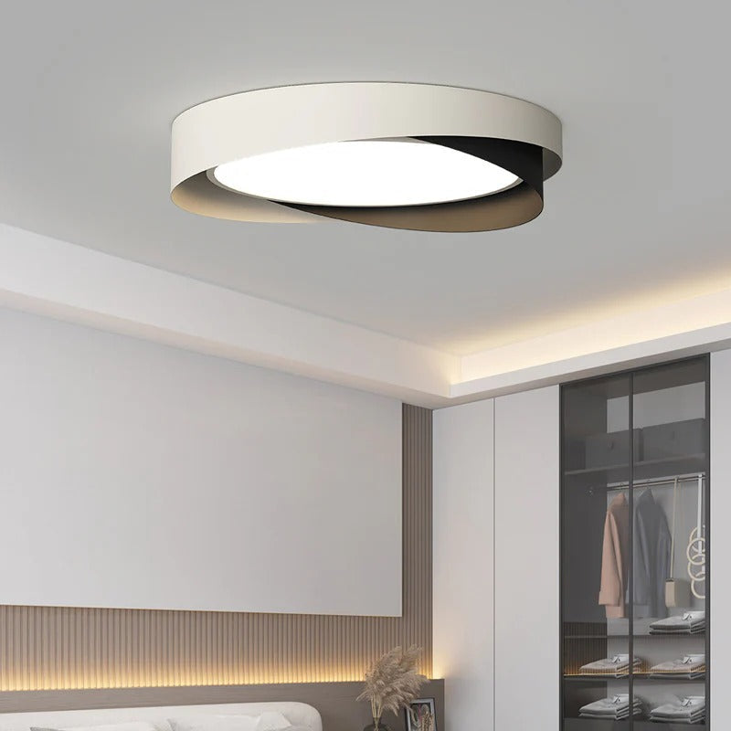 Nowoczesna Okrągła Lampa Sufitowa LED z Podwójnym Pierścieniem