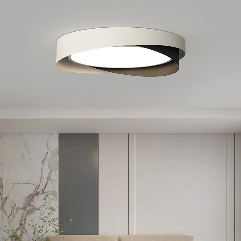 Nowoczesna Okrągła Lampa Sufitowa LED z Podwójnym Pierścieniem