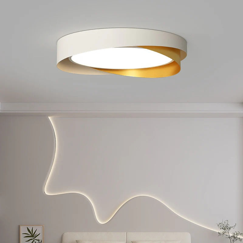 Nowoczesna Okrągła Lampa Sufitowa LED z Podwójnym Pierścieniem