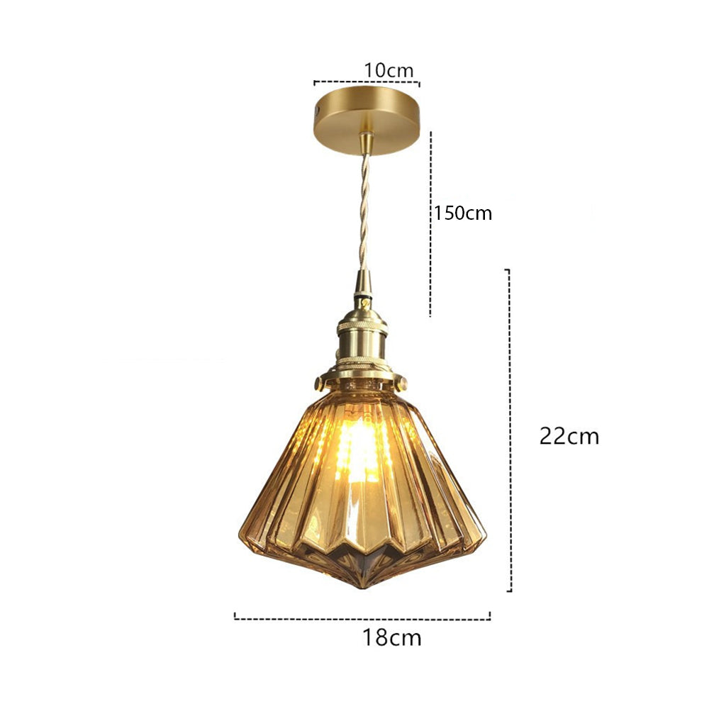 Nowoczesna Szklana Lampa Wisząca Diament