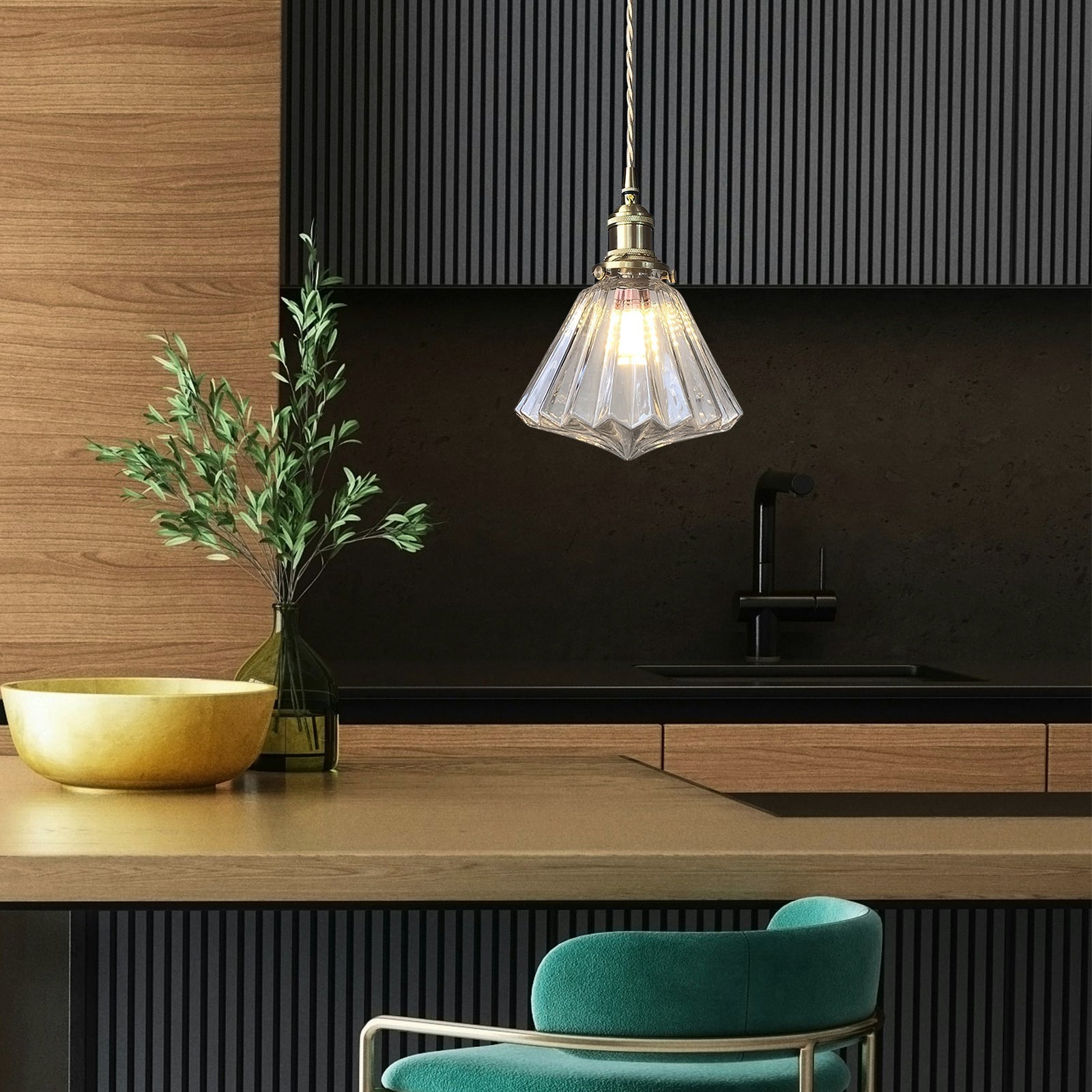Nowoczesna Szklana Lampa Wisząca Diament