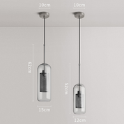 Nowoczesna Szklana Lampa Wisząca z Metalowym Wykończeniem