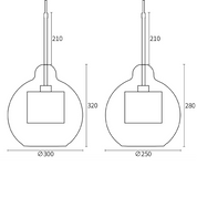 Nowoczesna Szklana Lampa Wisząca z Metalowym Wykończeniem