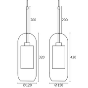 Nowoczesna Szklana Lampa Wisząca z Metalowym Wykończeniem