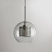 Nowoczesna Szklana Lampa Wisząca z Metalowym Wykończeniem