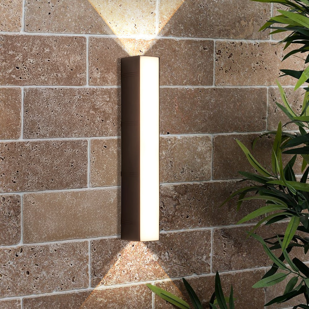 Nowoczesna Zewnętrzna Lampa Ścienna LED Góra–Dół z Czarnego Aluminium