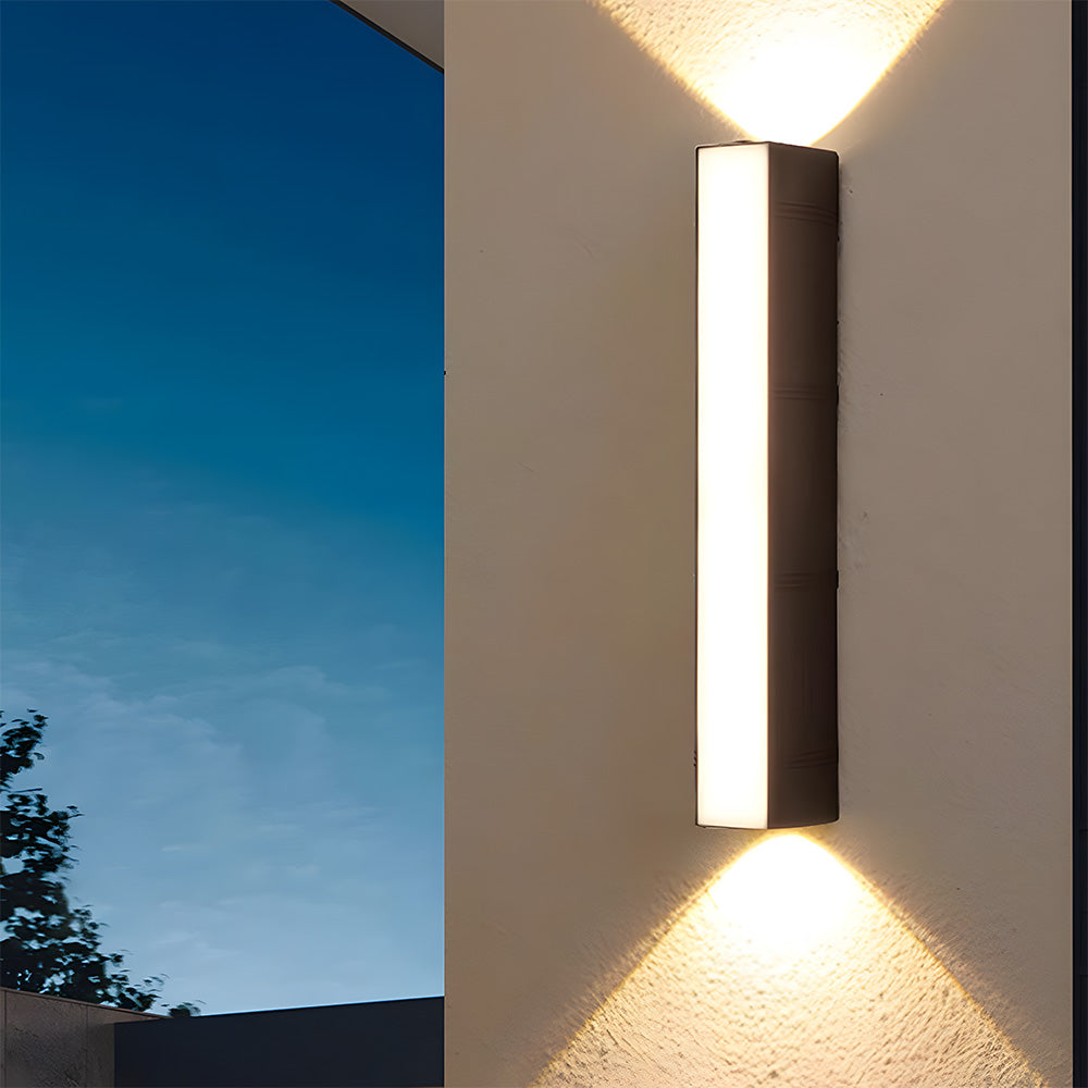 Nowoczesna Zewnętrzna Lampa Ścienna LED Góra–Dół z Czarnego Aluminium