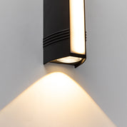 Nowoczesna Zewnętrzna Lampa Ścienna LED Góra–Dół z Czarnego Aluminium
