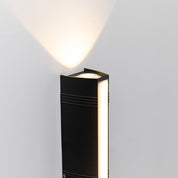 Nowoczesna Zewnętrzna Lampa Ścienna LED Góra–Dół z Czarnego Aluminium