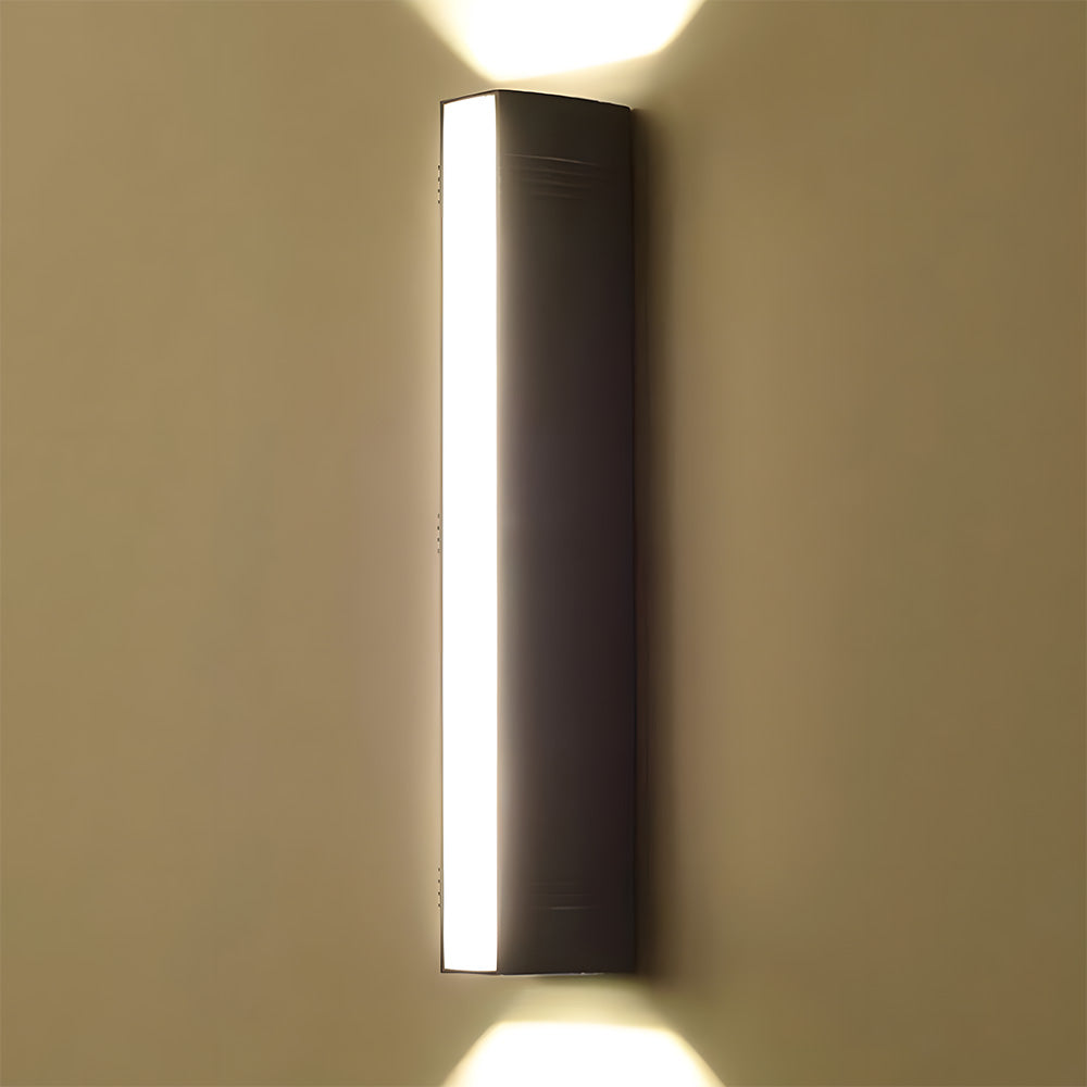 Nowoczesna Zewnętrzna Lampa Ścienna LED Góra–Dół z Czarnego Aluminium