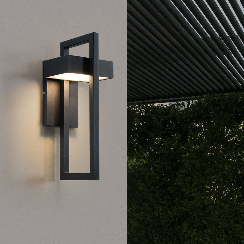 Nowoczesna Zewnętrzna Lampa Ścienna LED w Stylu Latarni