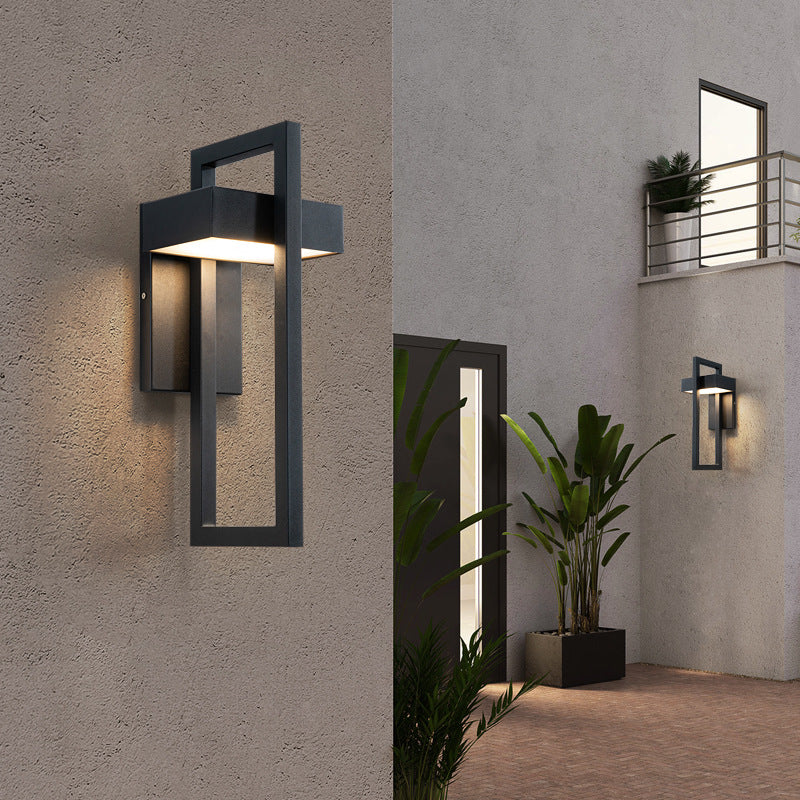 Nowoczesna Zewnętrzna Lampa Ścienna LED w Stylu Latarni