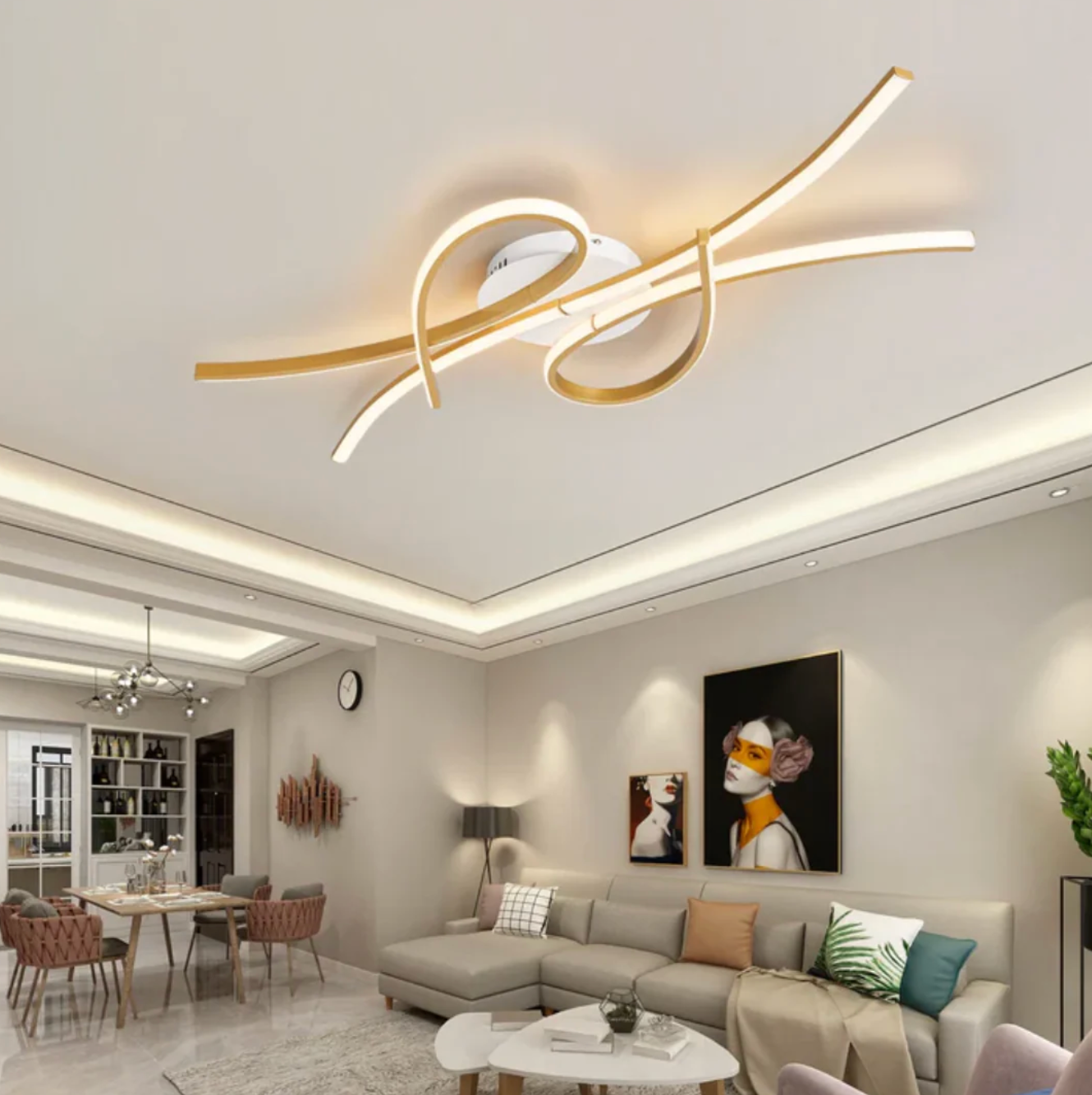 Nowoczesny Plafon LED z Geometryczną Formą