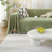 Protective Sofa Throw with Tassels and Machine Washable
