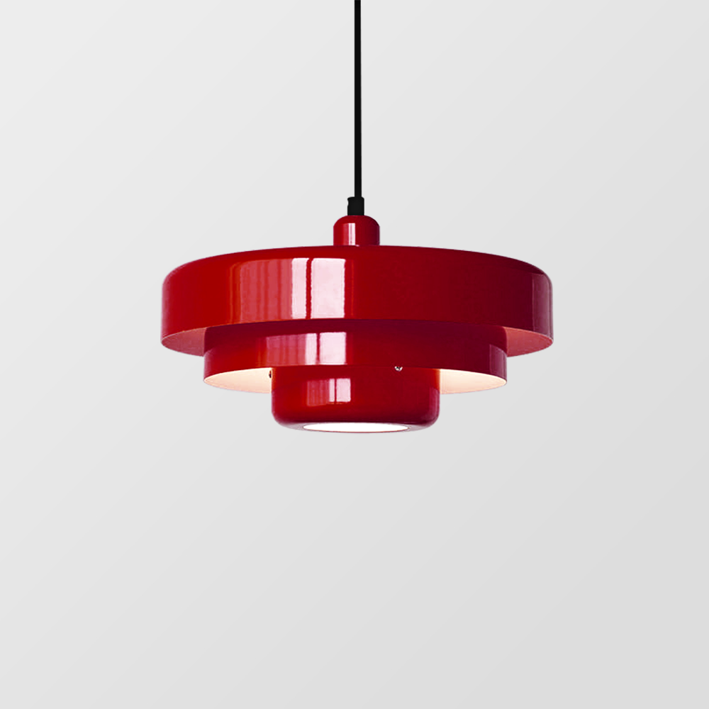 Okrągła Lampa Wisząca Retro z Metalowym Kloszem