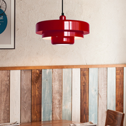 Okrągła Lampa Wisząca Retro z Metalowym Kloszem