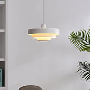 Okrągła Lampa Wisząca Retro z Metalowym Kloszem