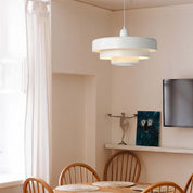 Okrągła Lampa Wisząca Retro z Metalowym Kloszem